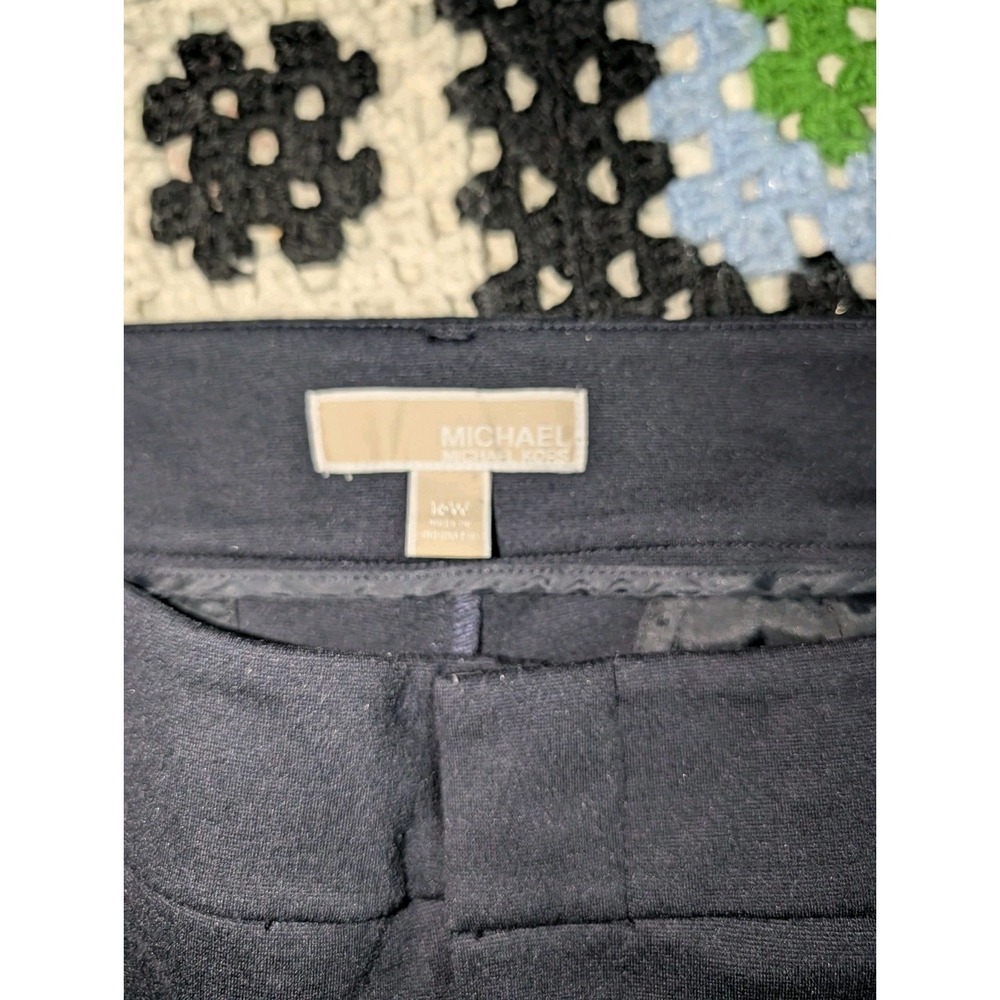 Michael Kors Navy Blue Stretch Pants Size 16W 36x26 Business Career Casual - Picture 3 of 8